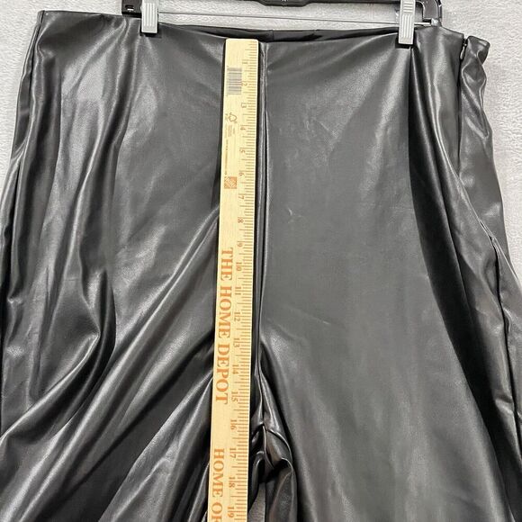 Fabletics Leather Ankle Pants 4X Plus Vegan Leggings High Rise Side Zip Black - Picture 8 of 12